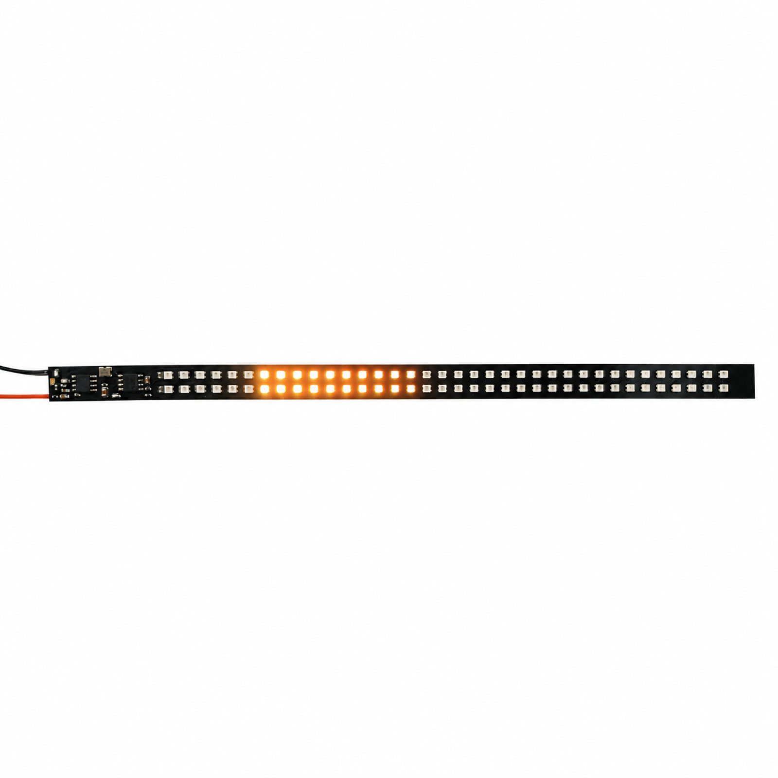 Amber sequence · view A on a cycling backpack LED strip