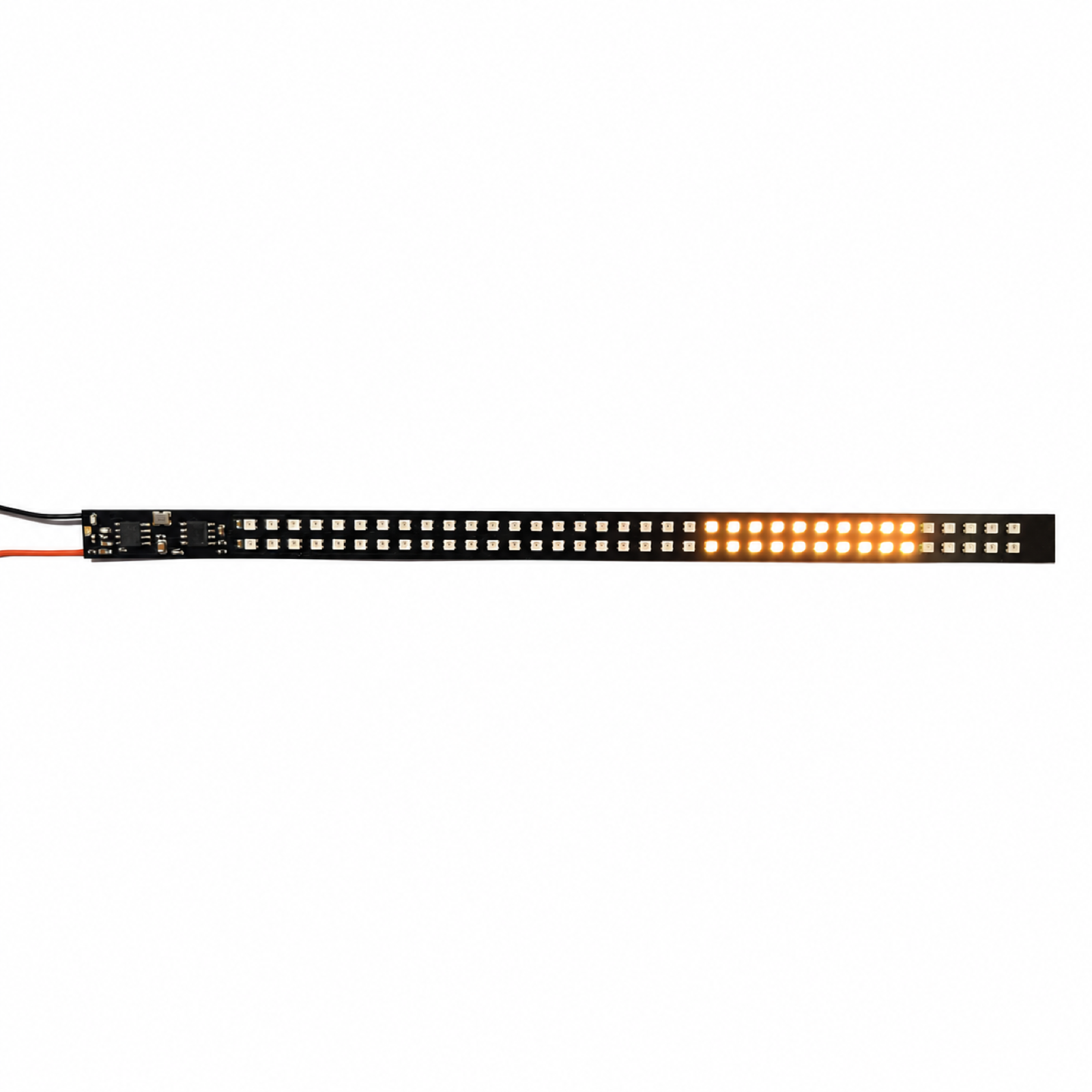 Amber sequence · view B on a cycling backpack LED strip