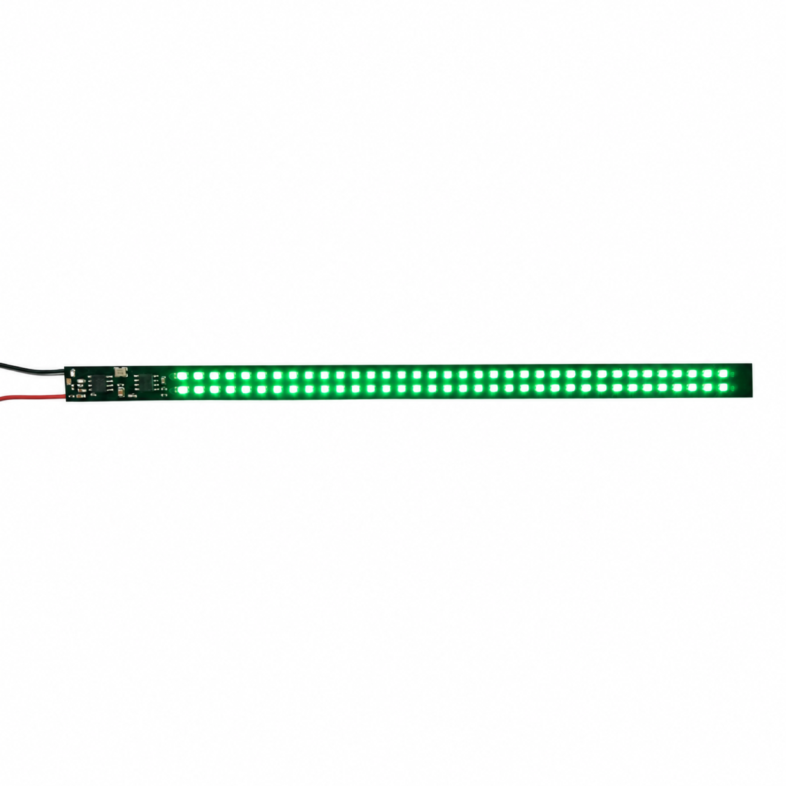 Green riding light on a cycling backpack LED strip