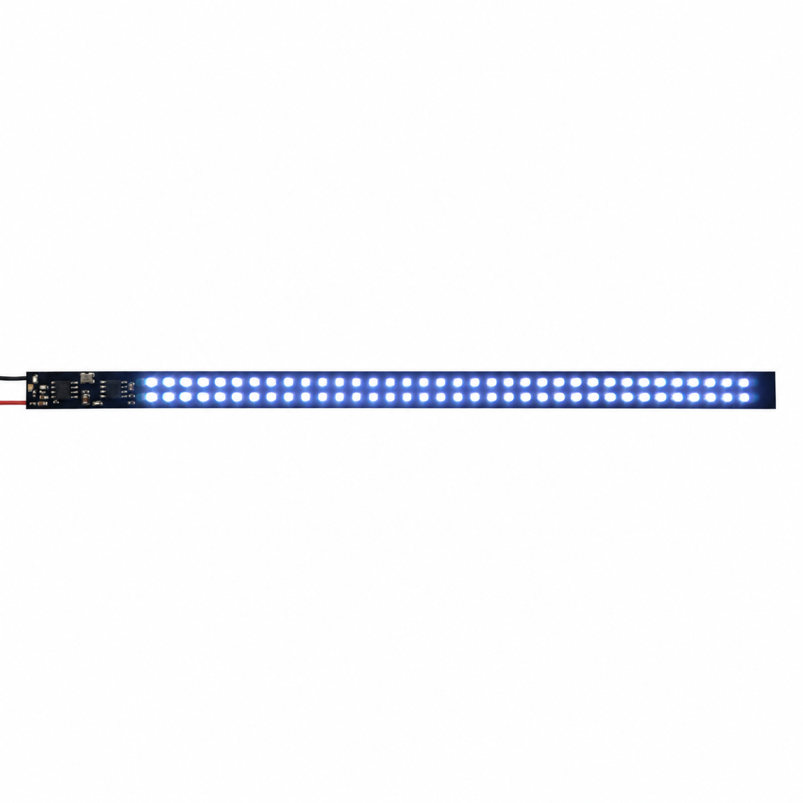 White illumination sample on a cycling backpack LED strip