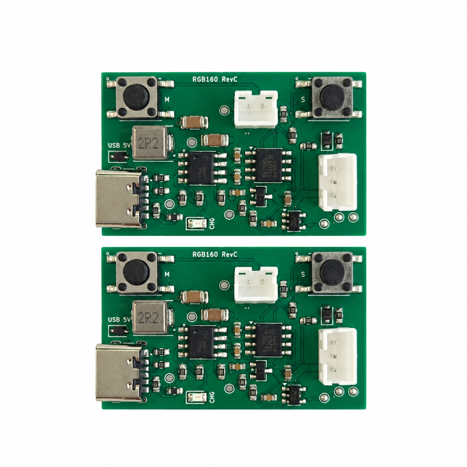RGB160 RevC controller pair with Type-C ports and two buttons